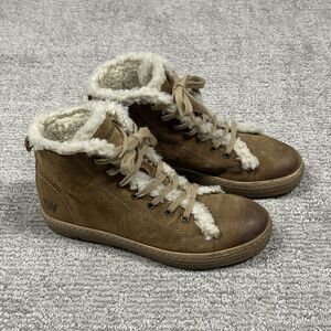 Weinbrenner Boots Womens 39 US 8 Brown Suede Leather Faux Fur Lace Up